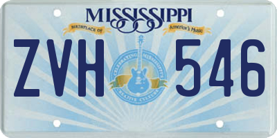 MS license plate ZVH546