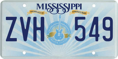 MS license plate ZVH549