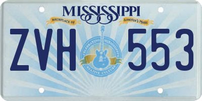 MS license plate ZVH553