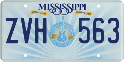 MS license plate ZVH563