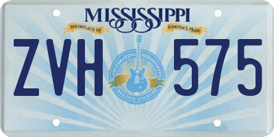 MS license plate ZVH575