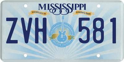 MS license plate ZVH581