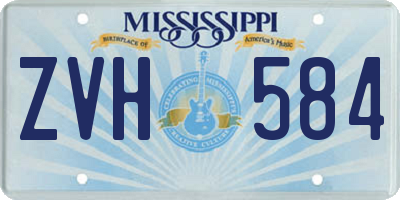 MS license plate ZVH584
