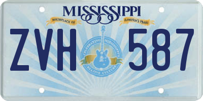 MS license plate ZVH587
