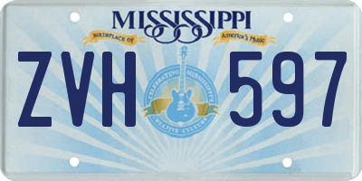 MS license plate ZVH597