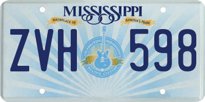 MS license plate ZVH598