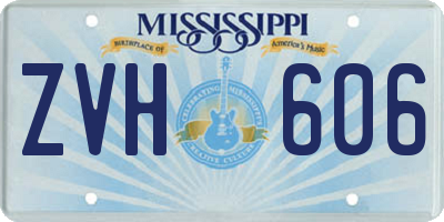 MS license plate ZVH606