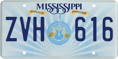 MS license plate ZVH616