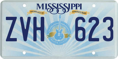 MS license plate ZVH623