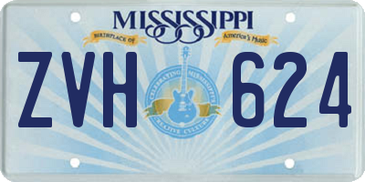 MS license plate ZVH624