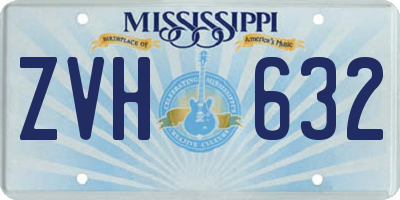 MS license plate ZVH632