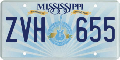 MS license plate ZVH655