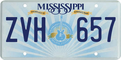 MS license plate ZVH657