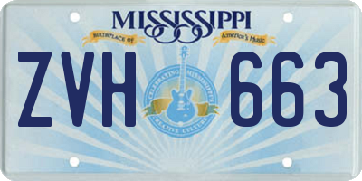 MS license plate ZVH663