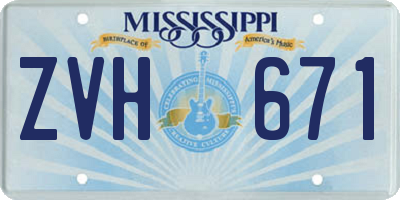 MS license plate ZVH671
