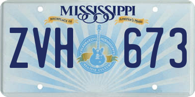 MS license plate ZVH673