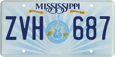 MS license plate ZVH687