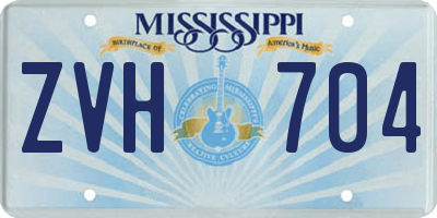 MS license plate ZVH704