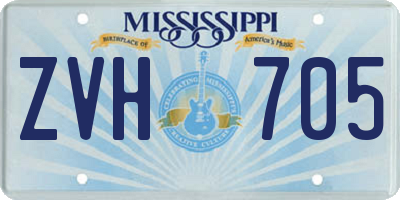MS license plate ZVH705