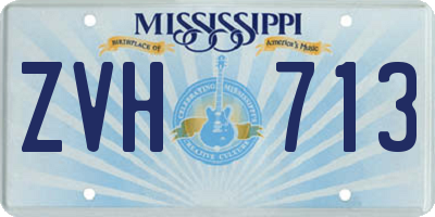 MS license plate ZVH713