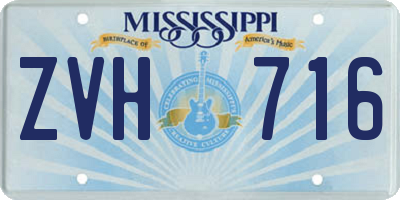MS license plate ZVH716
