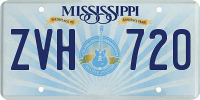 MS license plate ZVH720