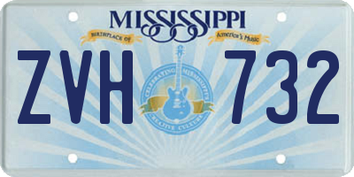 MS license plate ZVH732