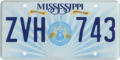 MS license plate ZVH743