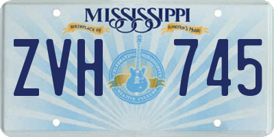 MS license plate ZVH745