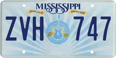 MS license plate ZVH747