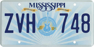 MS license plate ZVH748