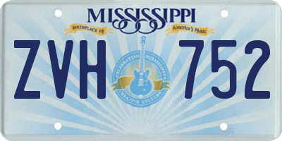 MS license plate ZVH752