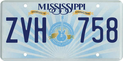 MS license plate ZVH758