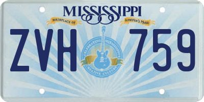 MS license plate ZVH759