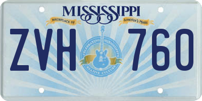 MS license plate ZVH760