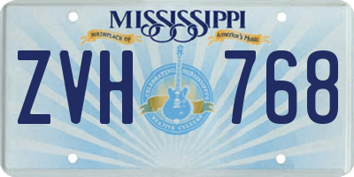 MS license plate ZVH768