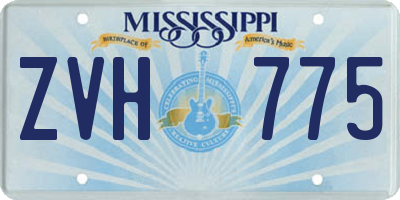 MS license plate ZVH775
