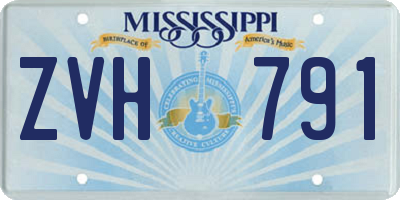 MS license plate ZVH791