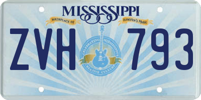 MS license plate ZVH793