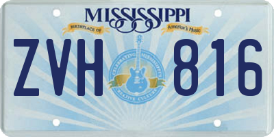 MS license plate ZVH816