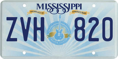 MS license plate ZVH820
