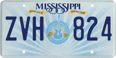 MS license plate ZVH824