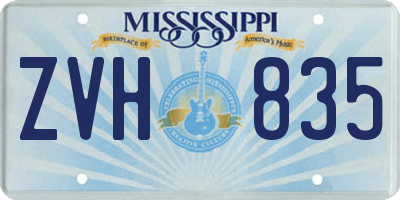 MS license plate ZVH835