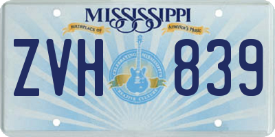 MS license plate ZVH839