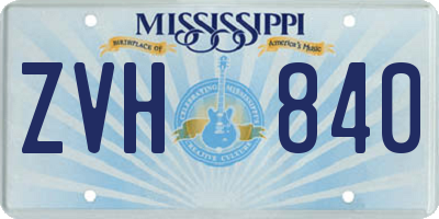MS license plate ZVH840
