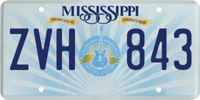 MS license plate ZVH843