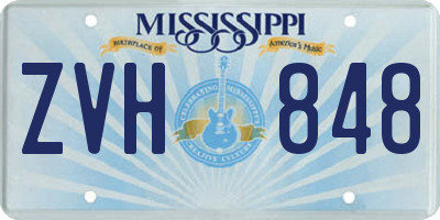 MS license plate ZVH848
