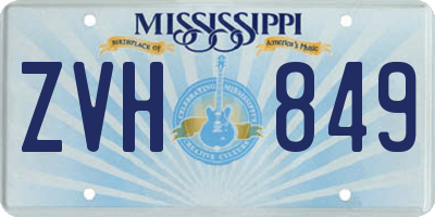 MS license plate ZVH849