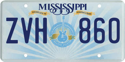 MS license plate ZVH860
