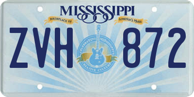 MS license plate ZVH872